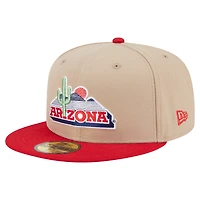 Men's New Era  Khaki Arizona Wildcats Throwback Two-Tone 59FIFTY Fitted Hat