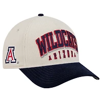 Men's New Era Navy/Cream Arizona Wildcats Arch Two-Tone Corduroy 9FORTY A-Frame Adjustable Hat