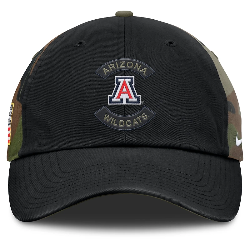 Men's Nike Black/Camo Arizona Wildcats 2025 Military Appreciation Club Adjustable Hat