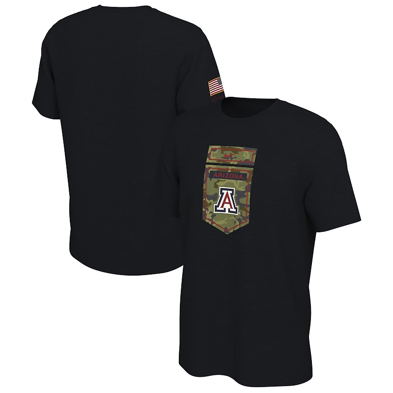 T-shirt Nike Arizona Wildcats Veterans Camo noir pour homme