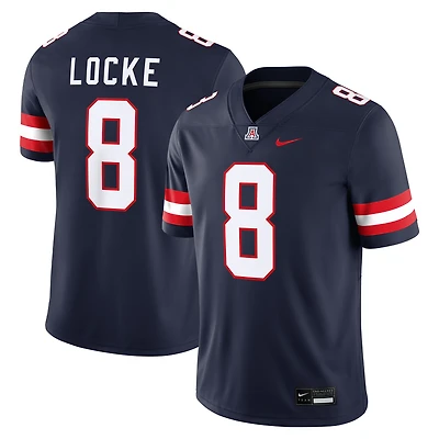 Men's Nike Braedyn Locke Navy Arizona Wildcats Home  NIL Football Game Jersey