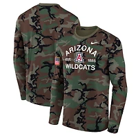 Men's Nike Camo Arizona Wildcats 2025 Military Appreciation Legend Dri-FIT Long Sleeve T-Shirt