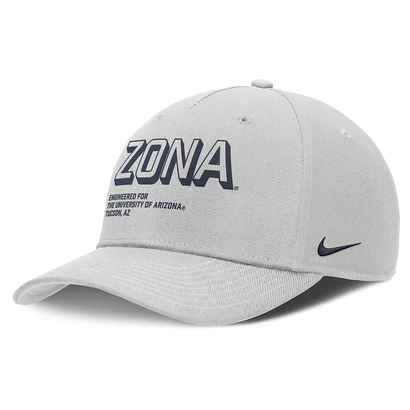 Casquette ajustable Nike grise Arizona Wildcats 2025 Sideline Dust Pinched Rise pour homme