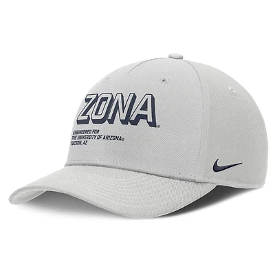 Casquette ajustable Nike grise Arizona Wildcats 2025 Sideline Dust Pinched Rise pour homme