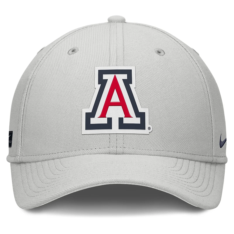 Casquette Nike grise Arizona Wildcats Rise Practice Performance Flex pour homme