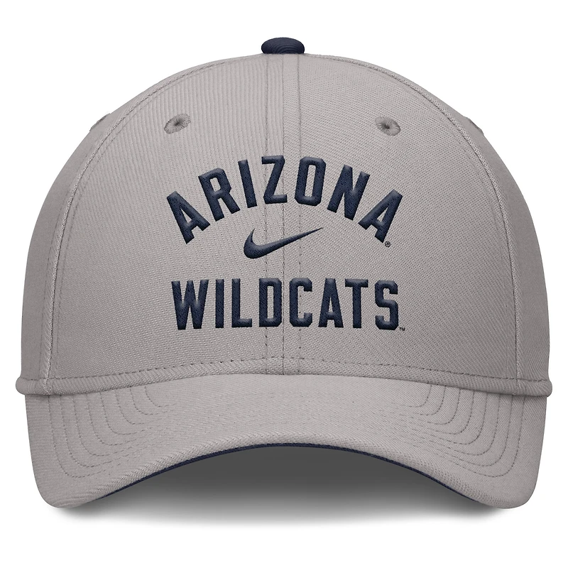 Casquette Nike grise Arizona Wildcats Rise Prep Performance Flex pour homme