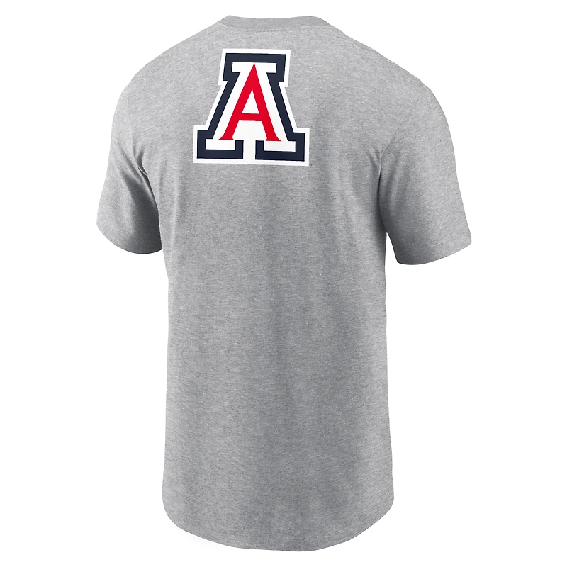 Men's Nike Heather Gray Arizona Wildcats Campus 2-Hit Primary Mascot T-Shirt