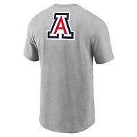 Men's Nike Heather Gray Arizona Wildcats Campus 2-Hit Primary Mascot T-Shirt
