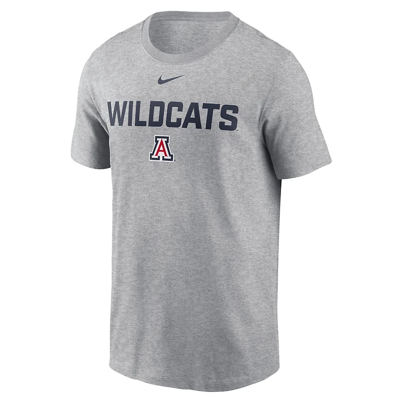 T-shirt Nike Campus 2-Hit gris chiné pour homme des Wildcats de l'Arizona
