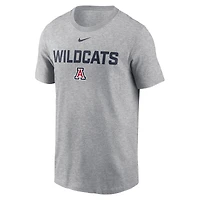 T-shirt Nike Campus 2-Hit gris chiné pour homme des Wildcats de l'Arizona