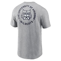 T-shirt Nike Campus 2-Hit gris chiné pour homme des Wildcats de l'Arizona