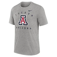 Men's Nike  Heather Gray Arizona Wildcats Campus Primary Location Tri-Blend T-Shirt