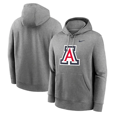 Sweat à capuche en polaire Primetime Club des Arizona Wildcats de Nike pour homme, gris chiné
