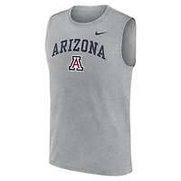 Men's Nike Heather Gray Arizona Wildcats Primetime Legend Arch Dri-FIT Muscle Tank Top