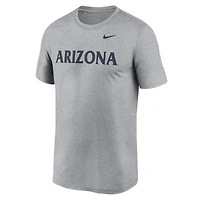 T-shirt Nike pour hommes, gris chiné, Arizona Wildcats, Primetime Legend Wordmark