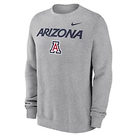 Sweat-shirt à enfiler Nike Heather Grey Arizona Wildcats Primetime Primary Stack pour hommes