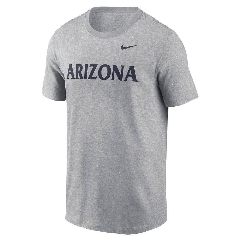 T-shirt Nike pour homme, gris chiné, Arizona Wildcats Primetime Wordmark