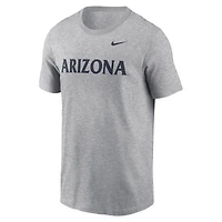 T-shirt Nike pour homme, gris chiné, Arizona Wildcats Primetime Wordmark