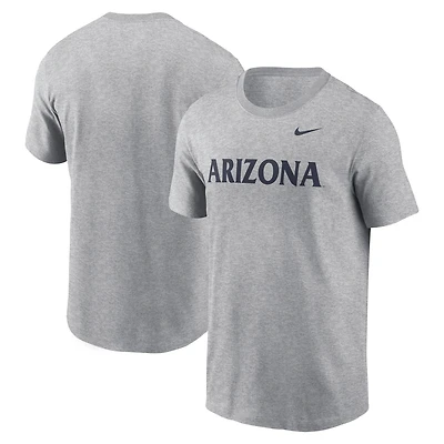T-shirt Nike pour homme, gris chiné, Arizona Wildcats Primetime Wordmark