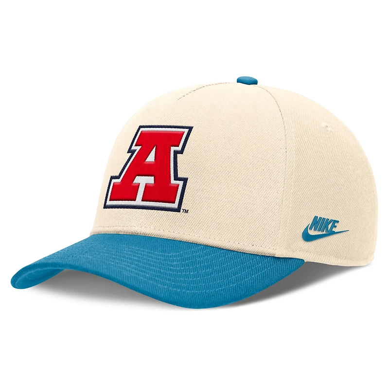 Casquette ajustable Nike Academic Rise Dri-FIT pour homme, couleur naturelle/turquoise, Arizona Wildcats
