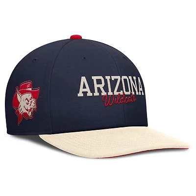 Casquette Nike Pro Legacy Script Snapback bleu marine/crème pour homme des Wildcats de l'Arizona