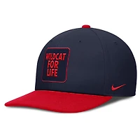 Men's Nike Navy/Red Arizona Wildcats 2025 Sideline Campus Pro Local Snapback Hat