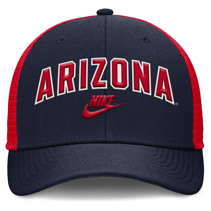 Men's Nike Navy/Red Arizona Wildcats Legacy Arch Rise Performance Trucker Adjustable Hat