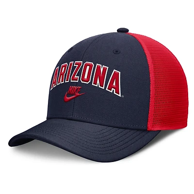 Men's Nike Navy/Red Arizona Wildcats Legacy Arch Rise Performance Trucker Adjustable Hat