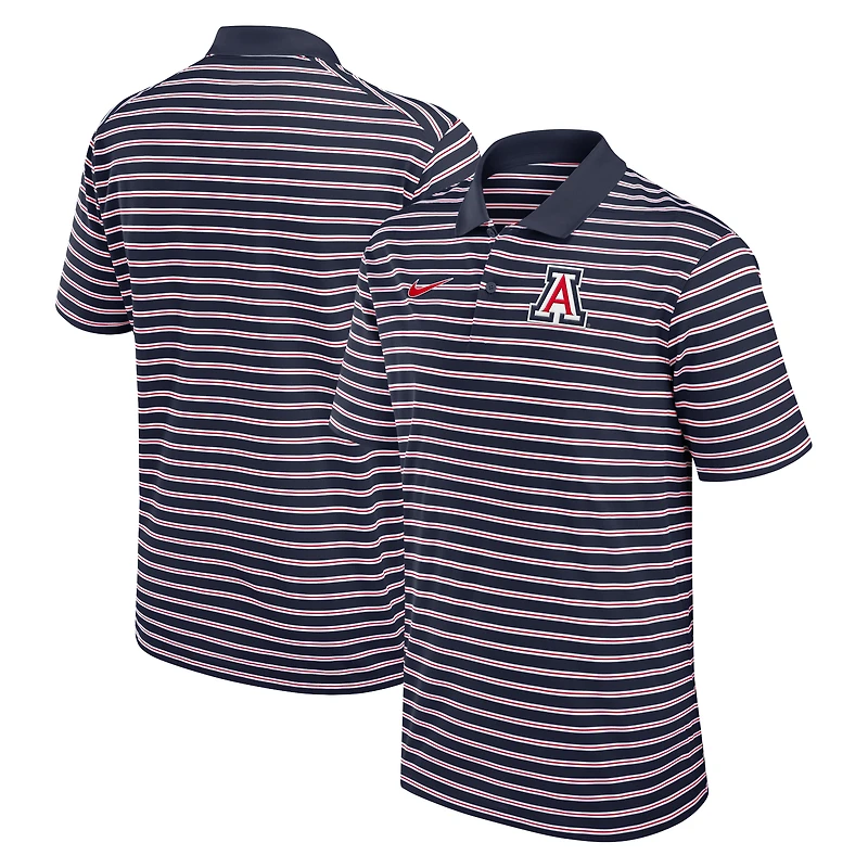 Polo Nike Dri-FIT rayé Primetime Victory des Wildcats de l'Arizona pour homme, bleu marine/blanc