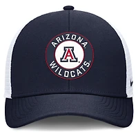 Casquette ajustable Nike Rise Primetime Performance Trucker bleu marine/blanc pour homme des Arizona Wildcats