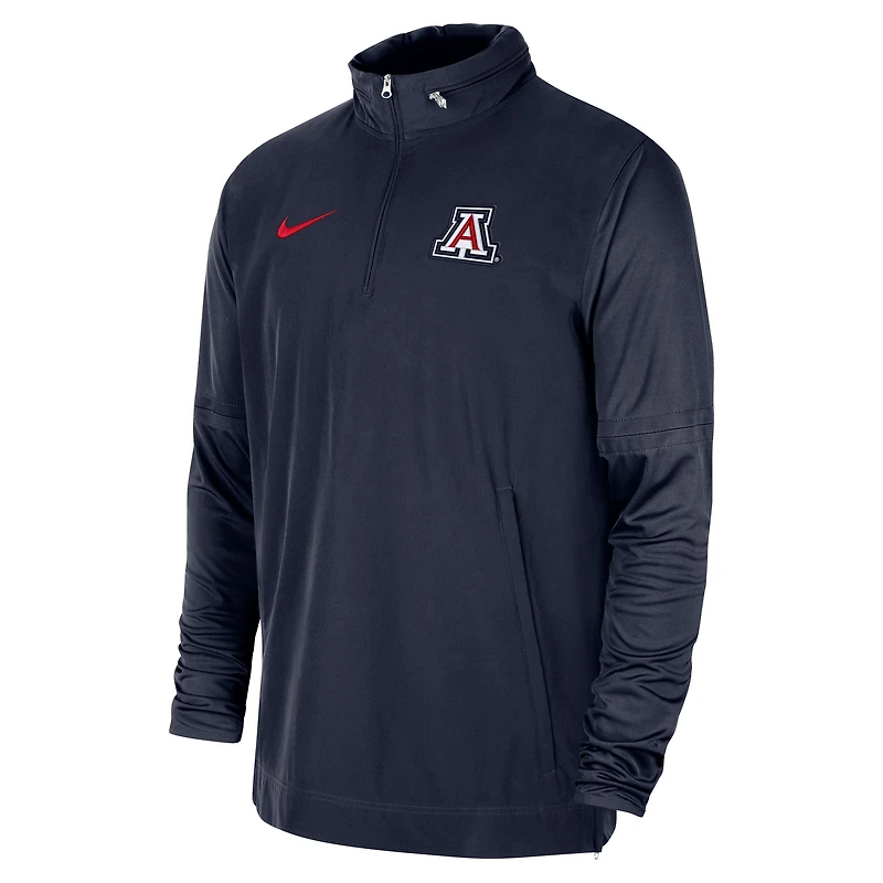 Veste à capuche demi-zip Nike pour homme, bleu marine, Arizona Wildcats 2023 Coach