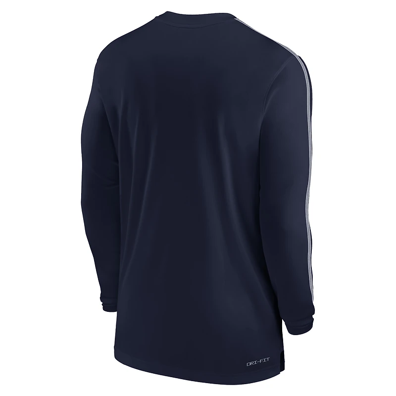 T-shirt à manches longues Nike pour hommes, bleu marine, Arizona Wildcats Sideline Coach UV Performance
