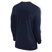T-shirt à manches longues Nike pour hommes, bleu marine, Arizona Wildcats Sideline Coach UV Performance