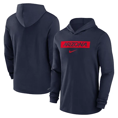 T-shirt à manches longues Nike Navy Arizona Wildcats 2024 Sideline Hoodie Performance pour homme