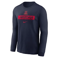 T-shirt à manches longues Nike bleu marine Arizona Wildcats 2024 Sideline Legend Performance pour homme