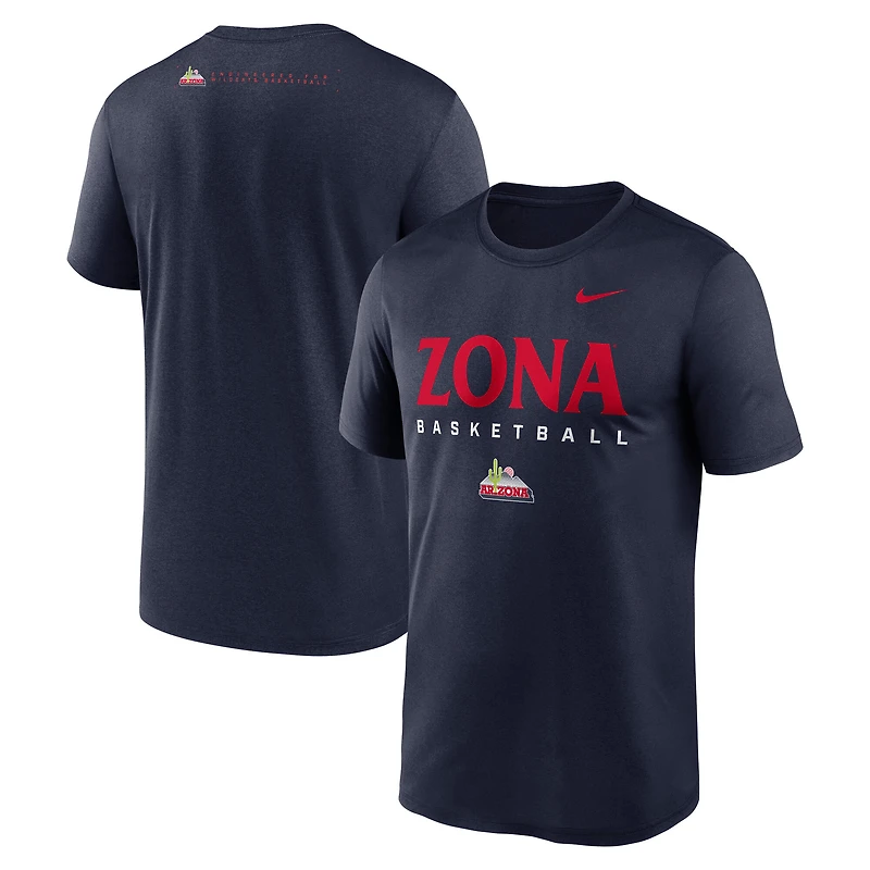 T-shirt Nike Dri-FIT bleu marine pour homme, Arizona Wildcats 2025 Courtside Legend Basketball
