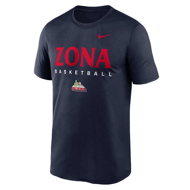 T-shirt Nike Dri-FIT bleu marine pour homme, Arizona Wildcats 2025 Courtside Legend Basketball