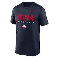 T-shirt Nike Dri-FIT bleu marine pour homme, Arizona Wildcats 2025 Courtside Legend Basketball