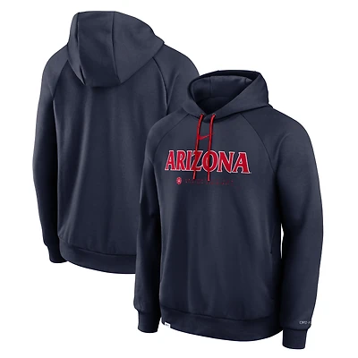 Sweat à capuche raglan Dri-FIT d'entraînement de basketball Nike Arizona Wildcats 2025 bleu marine pour homme