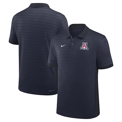Polo Nike bleu marine pour homme, Arizona Wildcats, début de saison 2025, avec rayures Victory Sideline Performance