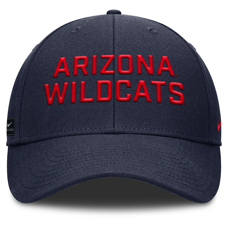 Casquette ajustable Nike Arizona Wildcats 2025 Sideline Rise bleu marine pour homme