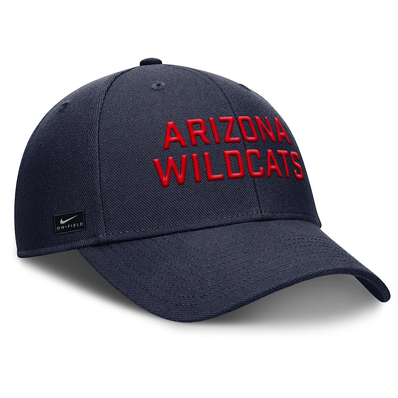 Casquette ajustable Nike Arizona Wildcats 2025 Sideline Rise bleu marine pour homme