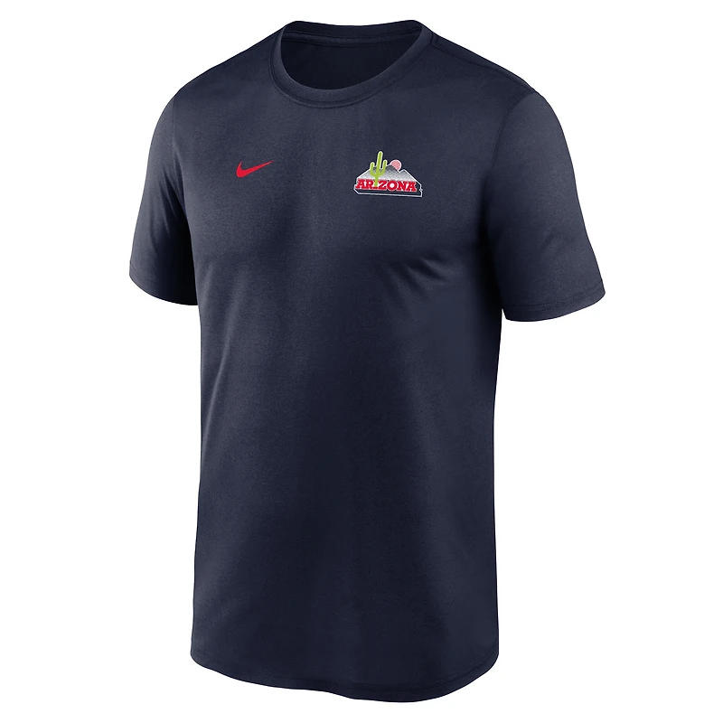 Men's Nike Navy Arizona Wildcats 2025 Sideline Small Logo Legend Dri-FIT T-Shirt