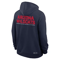 Men's Nike Navy Arizona Wildcats 2025 Sideline Standard Issue Dri-FIT Full-Zip Hoodie