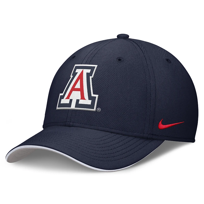 Casquette Nike Flex bleu marine Arizona Wildcats 2026 Dugout Coaches Dri-FIT Rise Swoosh pour homme
