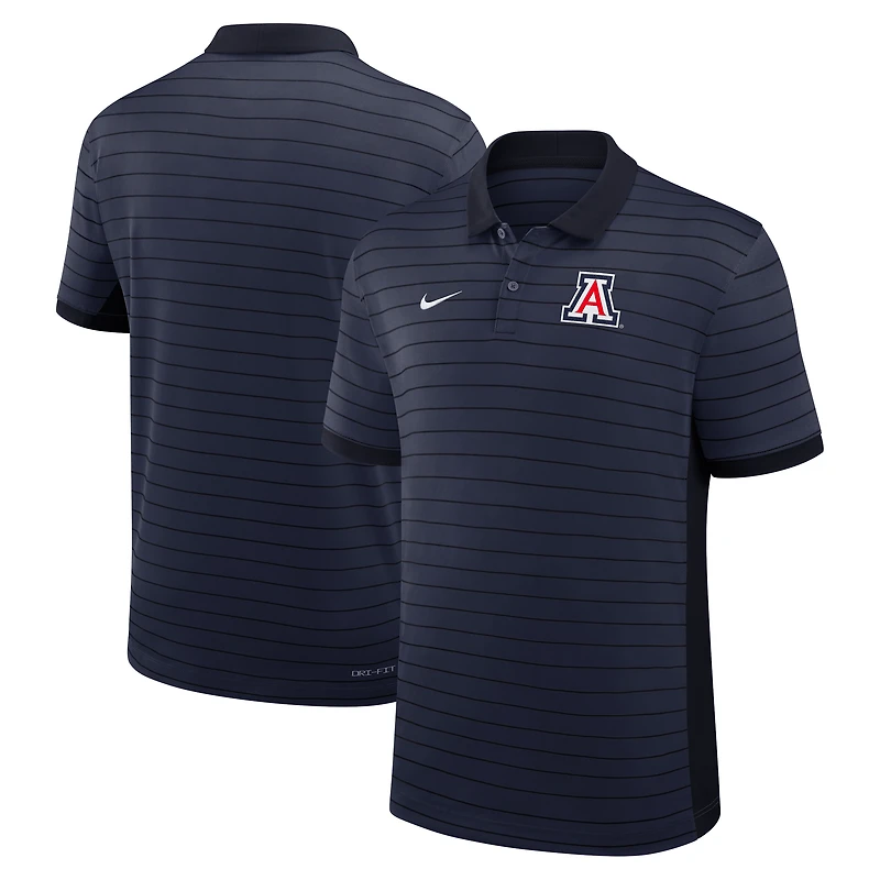 Men's Nike Navy Arizona Wildcats 2026 Early Season Coaches Sideline Victory Stripe Dri-FIT Polo