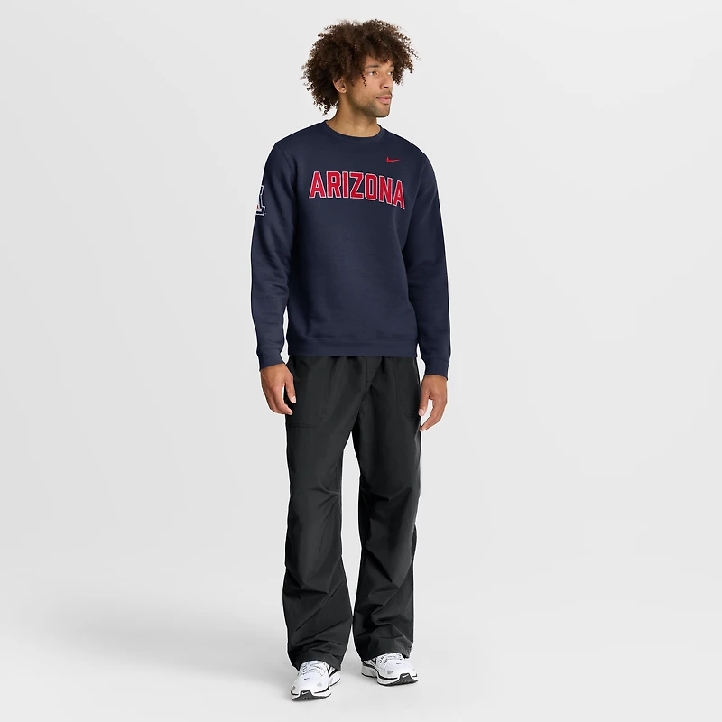 Sweat-shirt Nike Sideline Club bleu marine pour homme, Arizona Wildcats 2026