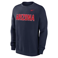 Men's Nike Navy Arizona Wildcats 2026 Sideline Club Sweatshirt