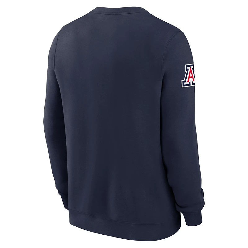 Sweat-shirt Nike Sideline Club bleu marine pour homme, Arizona Wildcats 2026