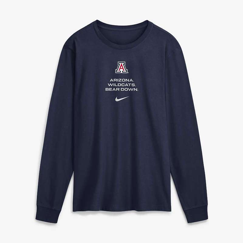 Men's Nike Navy Arizona Wildcats 2026 Sideline Dri-FIT Long Sleeve T-Shirt